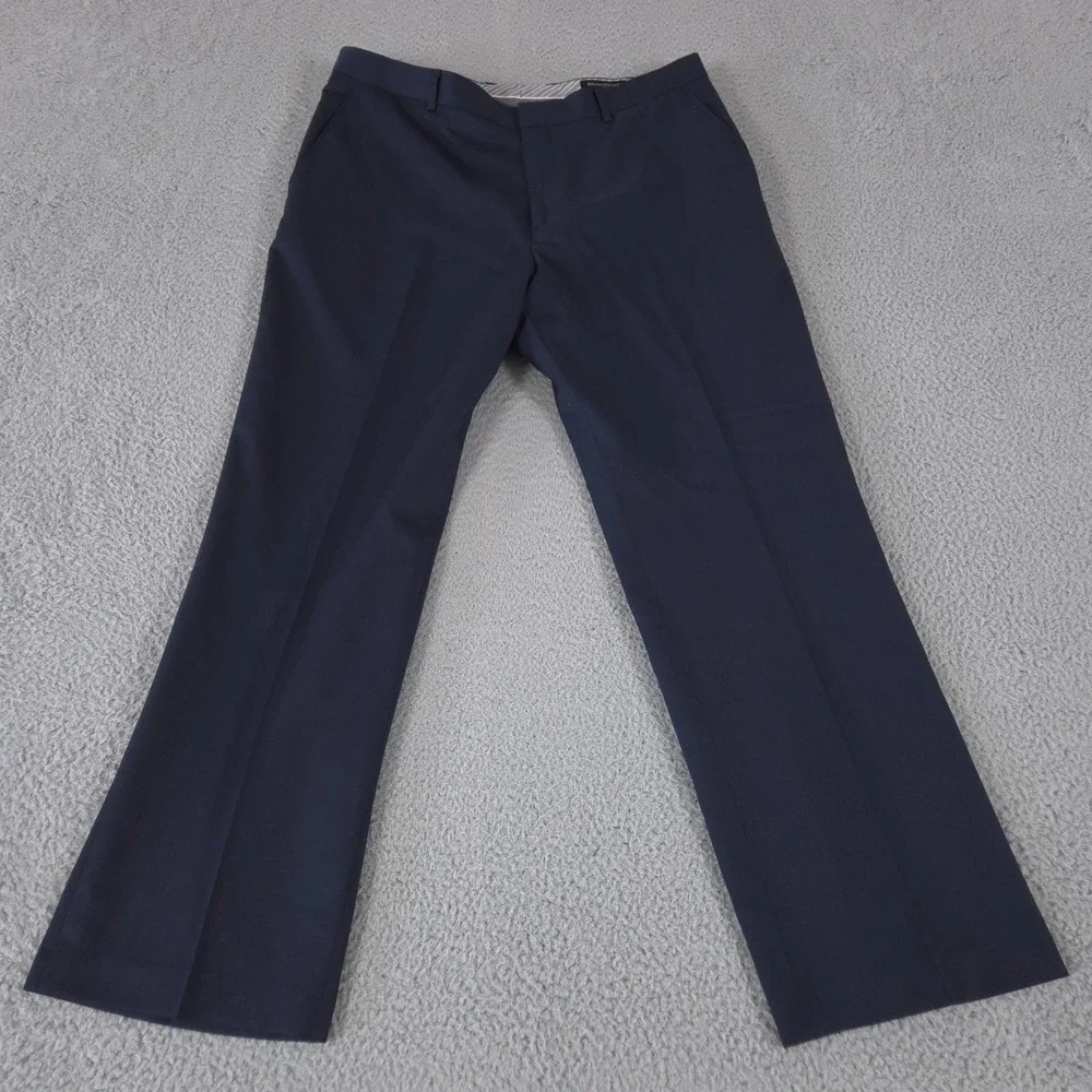 Banana Republic Pants Mens 36x30 Blue Tailored Fit Traveler Wool Trousers Slacks